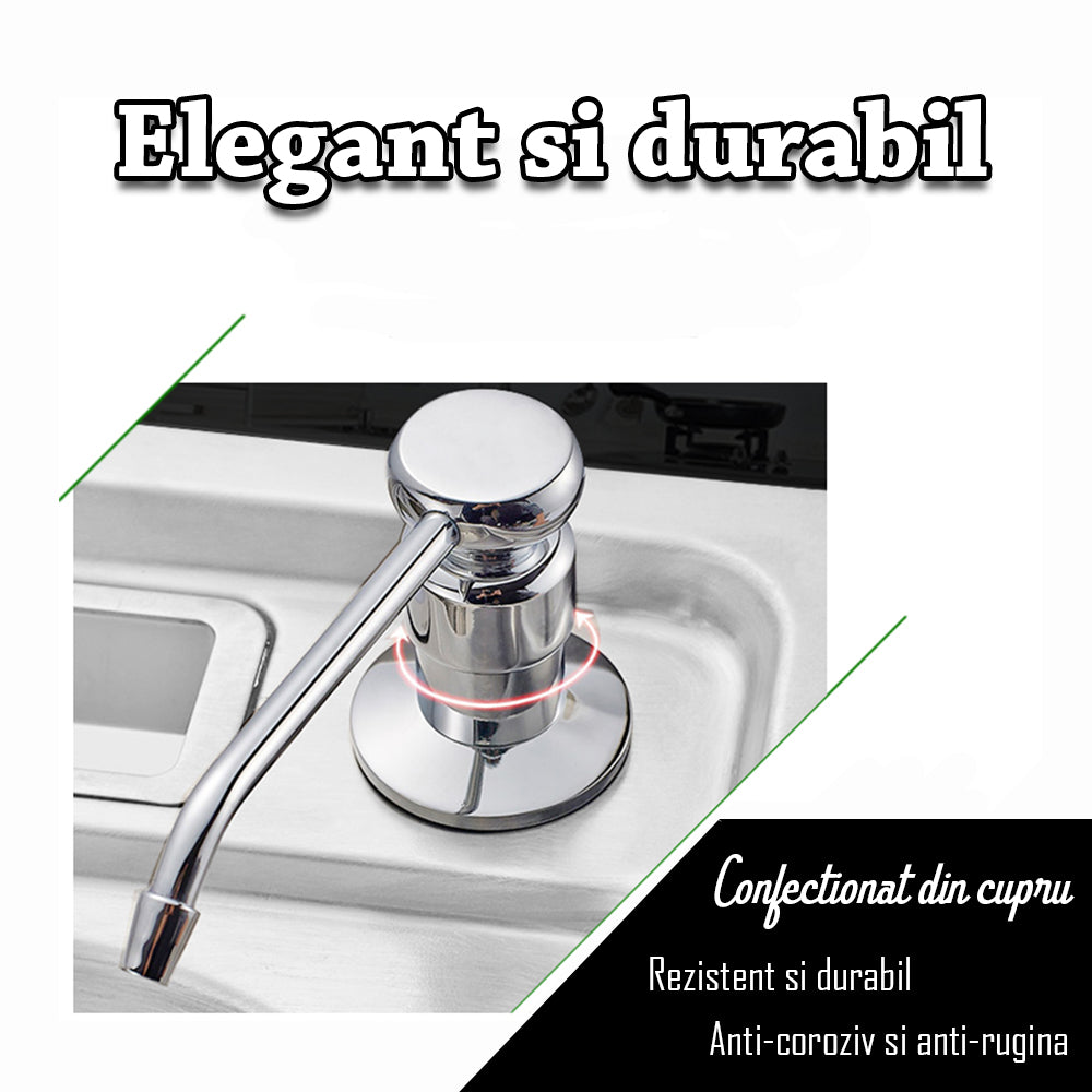 Set chiuveta multifunctionala cu accesorii, baterie cu dus extractibil cu 3 tipuri de jet si cascada, dispenser sapun de lux, gri antracit, 75x46 cm