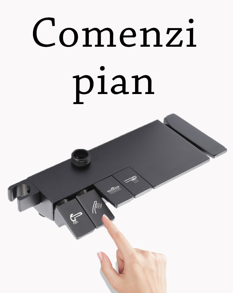 Coloana dus neagra termostatata cu dus igienic