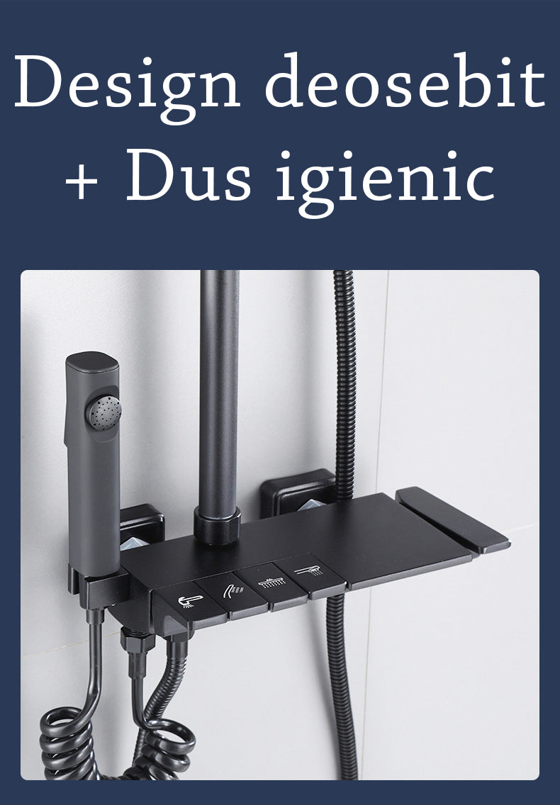 Coloana dus neagra termostatata cu dus igienic