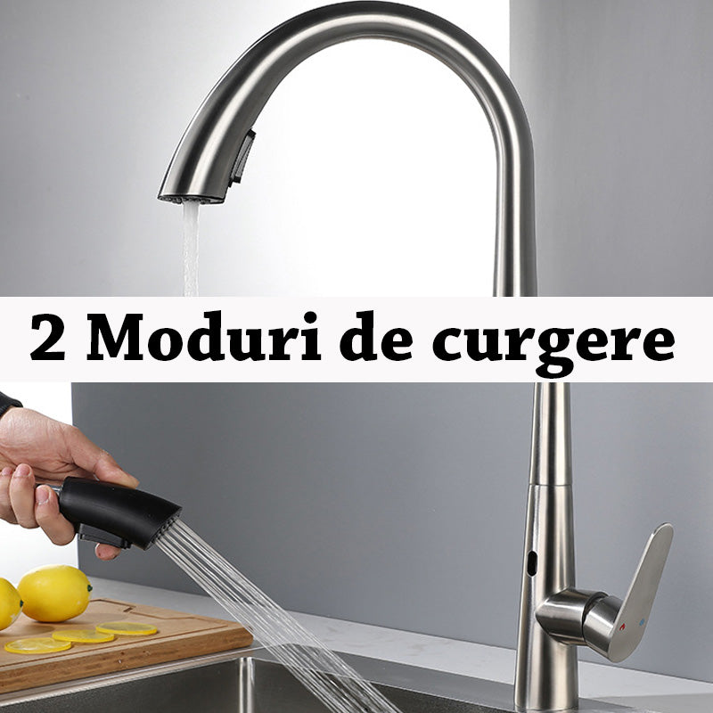 moduri de curgere baterie de bucatarie cromata