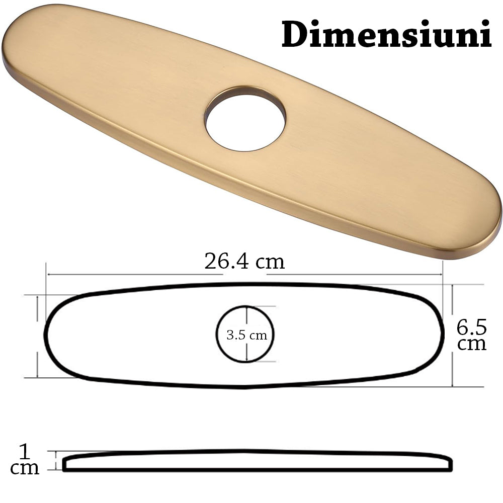 Baza baterie chiuveta bucatarie sau baie din otel inoxidabil, 26.4 cm, culoare aurie