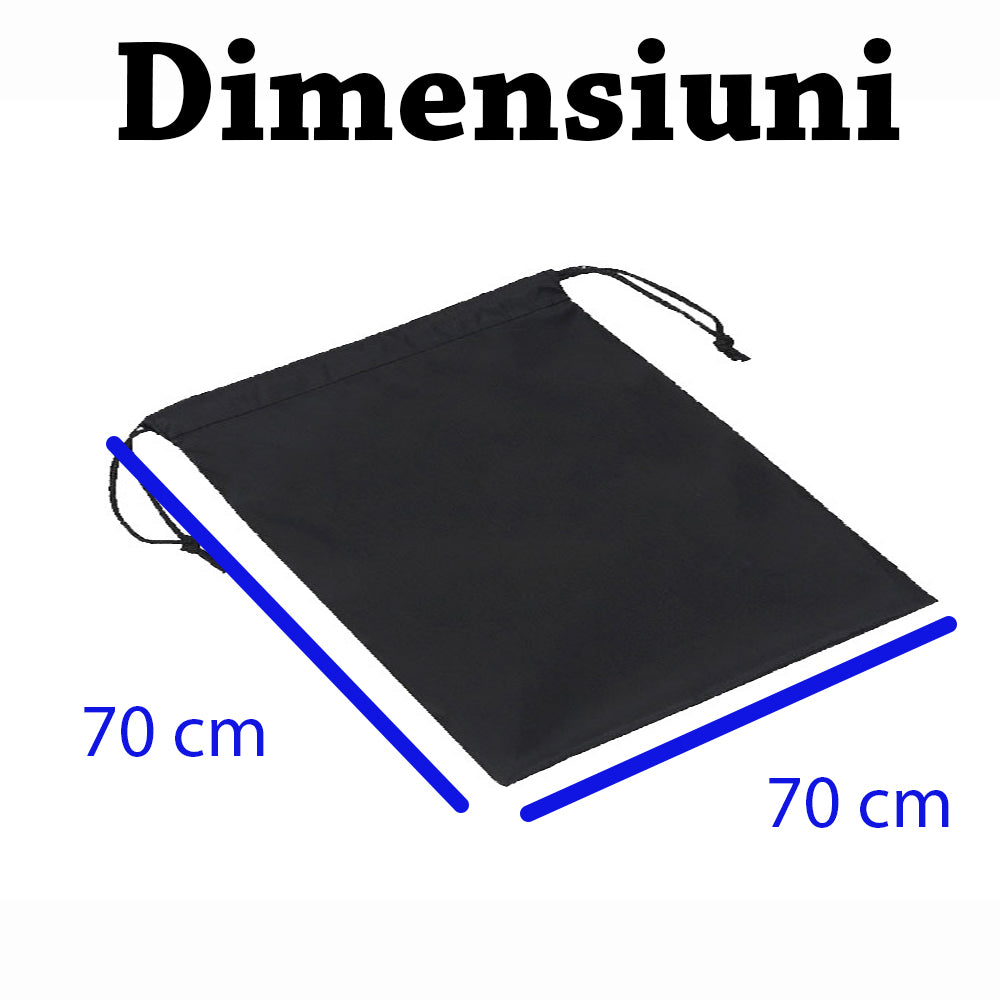 Sac SGR depozitare si transport produse voluminoase si pet-uri, din nylon, inchidere cu snur, negru, 100x70 cm, 100l