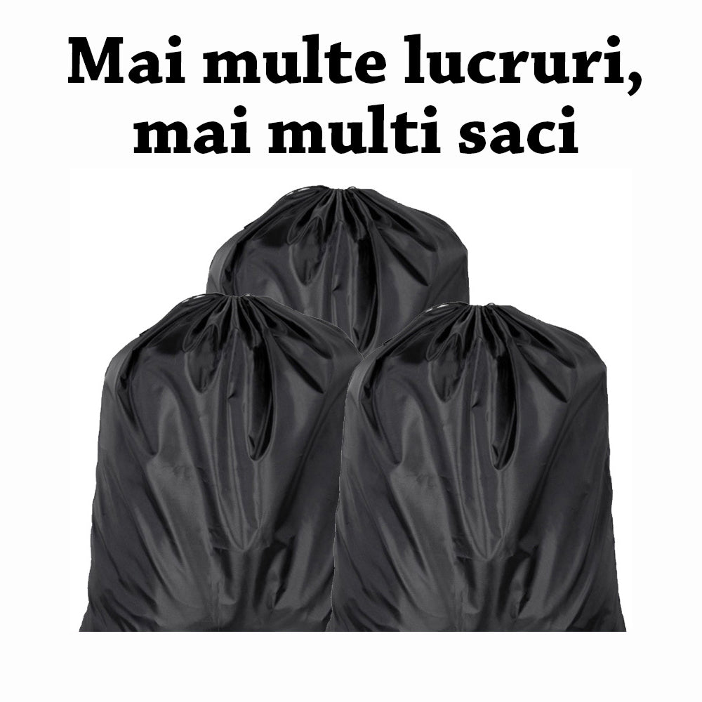 Sac SGR depozitare si transport produse voluminoase si pet-uri, din nylon, inchidere cu snur, negru, 100x70 cm, 100l