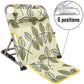 Suport inaltator reglabil pentru spate, cu pad anti-alunecare, 6 pozitii de inclinare, tetiera detasabila, pentru pat, din material perforat, model inflorat, verde cream, 50x60 cm
