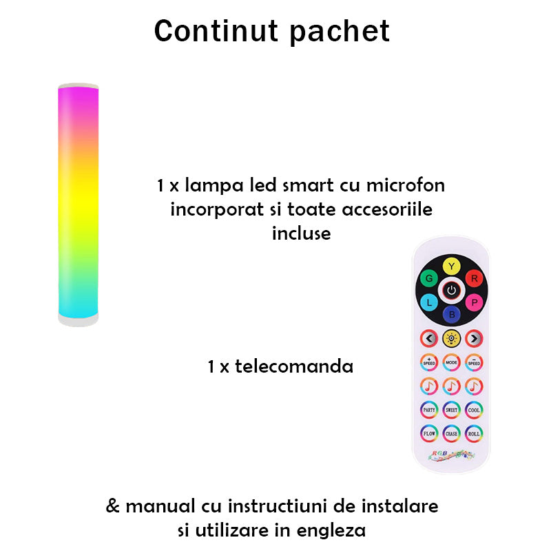 continut pachet lampa led smart